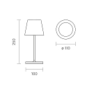 SIGOR battery table lamp NUINDIE MINI USB-C up / down, with USB connection, CCT Switch, with touch dimmer IP54, dune beige dimmable