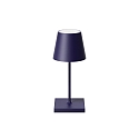 Tafellamp op batterijen NUINDIE MINI USB-C rond, CCT Switch, met aanraakdimmer IP54, pruimenblauw dimbaar