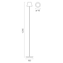 SIGOR battery floor lamp NUINDIE USB-C up / down, with USB connection, CCT Switch, with touch dimmer IP54, dune beige dimmable