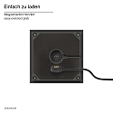 SIGOR Tafellamp op batterijen NUTALIS 10X10CM Cubusvorm, CCT Switch, met Touch-Dimmer, met Lader IP54, grafietgrijs dimbaar