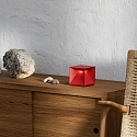 SIGOR Tafellamp op batterijen NUTALIS 10X10CM Cubusvorm, CCT Switch, met Touch-Dimmer, met Lader IP54, vuurrood dimbaar