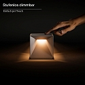 SIGOR Tafellamp op batterijen NUTALIS 10X10CM Cubusvorm, CCT Switch, met Touch-Dimmer, met Lader IP54, vuurrood dimbaar