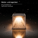 SIGOR Tafellamp op batterijen NUTALIS 10X10CM Cubusvorm, CCT Switch, met Touch-Dimmer, met Lader IP54, vuurrood dimbaar