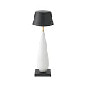 battery table lamp THALA round, CCT Switch, with touch dimmer IP65, night black, white ceramic dimmable
