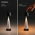 SIGOR battery table lamp THALA round, CCT Switch, with touch dimmer IP65, night black, white ceramic dimmable