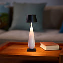 SIGOR battery table lamp THALA round, CCT Switch, with touch dimmer IP65, night black, white ceramic dimmable