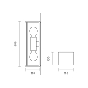 SIGOR Wandarmatuur voor buitenshuis NULATERN MINI DOUBLE E27 IP54, antraciet dimbaar