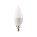 LED Light bulb candle ECOLUX DIM, 230V, � 3.5cm / L 10.2cm, E14, 6W 2700K 470lm 250�, dimmable, opal