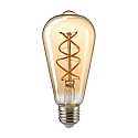 LED Decorative Spiral Filament rustic lamp Edison CURVED GOLD, 230V, � 6.4cm / L 14cm, E27, 4.5W 1800K 250lm 330�, dimmable