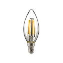 LED Filament light bulb CANDLE, 230V, � 3.5cm / L 9.7cm, E14, 4.5W 2700K 470lm 300�, clear