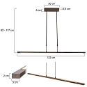 Steinhauer Pendelarmatuur ZELENA / 122CM up down, CCT Switch, instelbaar, met aanraakdimmer IP20, geborsteld brons dimbaar