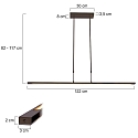 Steinhauer Pendelarmatuur ZELENA / 122CM up down, CCT Switch, instelbaar, met aanraakdimmer IP20, zwart mat dimbaar