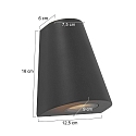 Steinhauer Wandarmatuur voor buitenshuis LOGAN up down, 2-vlams, conisch GU10 IP44, zwart mat 