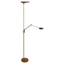 Steinhauer Floor lamp ZODIAC LED, 2 flames, with reading arm, bronze