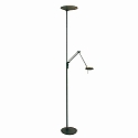 Steinhauer Floor lamp ZODIAC LED, 2 flames, with reading arm, black
