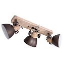 Plafondarmatuur GEARWOOD 3-vlams, instelbaar E27 IP20