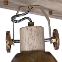 Mexlite Plafondarmatuur GEARWOOD 3-vlams, instelbaar E27 IP20, brons, antiek dimbaar