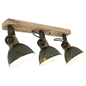 Plafondarmatuur GEARWOOD 3-vlams, instelbaar E27 IP20, groen, glanzend dimbaar