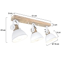 Mexlite Plafondarmatuur GEARWOOD 3-vlams, instelbaar E27 IP20, wit mat dimbaar