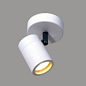 Mexlite Badkamerarmatuur UPROUND 1-vlams, cilindrisch, Dim-To-Warm, instelbaar GU10 IP44, wit mat dimbaar