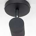 Mexlite Badkamerarmatuur UPROUND 1-vlams, cilindrisch, Dim-To-Warm, instelbaar GU10 IP44, zwart mat dimbaar