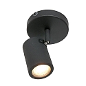 Mexlite Badkamerarmatuur UPROUND 1-vlams, cilindrisch, Dim-To-Warm, instelbaar GU10 IP44, zwart mat dimbaar