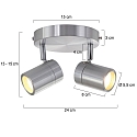 Badkamerarmatuur UPROUND 2-vlams, cilindrisch, Dim-To-Warm, instelbaar GU10 IP44