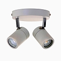 Mexlite Badkamerarmatuur UPROUND 2-vlams, cilindrisch, Dim-To-Warm, instelbaar GU10 IP44, wit mat dimbaar