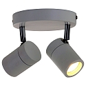 Mexlite Badkamerarmatuur UPROUND 2-vlams, cilindrisch, Dim-To-Warm, instelbaar GU10 IP44, wit mat dimbaar