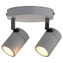 Mexlite Badkamerarmatuur UPROUND 2-vlams, cilindrisch, Dim-To-Warm, instelbaar GU10 IP44, wit mat dimbaar