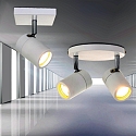Mexlite Badkamerarmatuur UPROUND 2-vlams, cilindrisch, Dim-To-Warm, instelbaar GU10 IP44, wit mat dimbaar