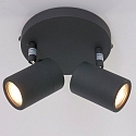 Mexlite Badkamerarmatuur UPROUND 2-vlams, cilindrisch, instelbaar GU10 IP44, zwart mat dimbaar