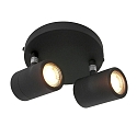 Mexlite Badkamerarmatuur UPROUND 2-vlams, cilindrisch, instelbaar GU10 IP44, zwart mat dimbaar