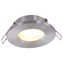 Steinhauer Inbouwarmatuur P�LITE SPOT rond, stijf, met open kabel GU10 IP44, staal geborsteld dimbaar