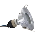 Steinhauer Inbouwarmatuur P�LITE SPOT rond, stijf, met open kabel GU10 IP44, staal geborsteld dimbaar