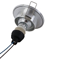 Steinhauer Inbouwarmatuur P�LITE SPOT rond, stijf, met open kabel GU10 IP44, staal geborsteld dimbaar