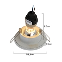 Steinhauer Inbouwarmatuur P�LITE SPOT rond, stijf, met open kabel GU10 IP44, wit mat dimbaar