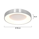 Steinhauer Plafondarmatuur RINGLEDE - � 38CM rond, medium, direct / indirect IP20, zilver geborsteld dimbaar