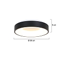 Steinhauer Plafondarmatuur RINGLEDE - � 38CM rond, medium, direct / indirect IP20, zwart mat dimbaar