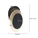 Steinhauer wall and ceiling luminaire LIDO round, adjustable, indirect, perforated IP20, black matt dimmable