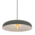 Steinhauer Pendelarmatuur KRISIP down, 1-vlams, plat E27 IP20, grijs, mat dimbaar