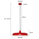 pendant luminaire KRISIP down, 1 flame, flat E27 IP20, red dimmable