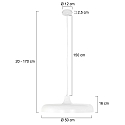 Steinhauer Pendelarmatuur KRISIP down, 1-vlams, plat E27 IP20, wit mat dimbaar