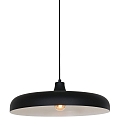 Steinhauer Pendelarmatuur KRISIP down, 1-vlams, plat E27 IP20, zwart mat dimbaar