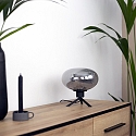 Steinhauer table lamp REFLEXION - � 22CM 1 flame, flat, with switch, with plug E27 IP20, black matt 