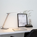 Steinhauer table lamp SERENADE rotatable, CCT Switch, tiltable, with touch dimmer IP20, steel brushed dimmable