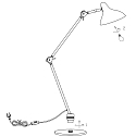 anne light & home Tafelarmatuur KASKET met schakelaar, met scharnierende arm, met stekker E27 IP20, zwart mat 