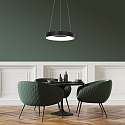 Steinhauer pendant luminaire RINGLEDE - � 48CM large, round, direct / indirect IP20, black matt dimmable