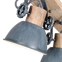 Mexlite Plafondarmatuur GEARWOOD 4-vlams, instelbaar E27 IP20, grijs, mat dimbaar
