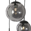Steinhauer Pendelarmatuur BOLLIQUE 5-vlams, rond E27 IP20, zwart mat dimbaar